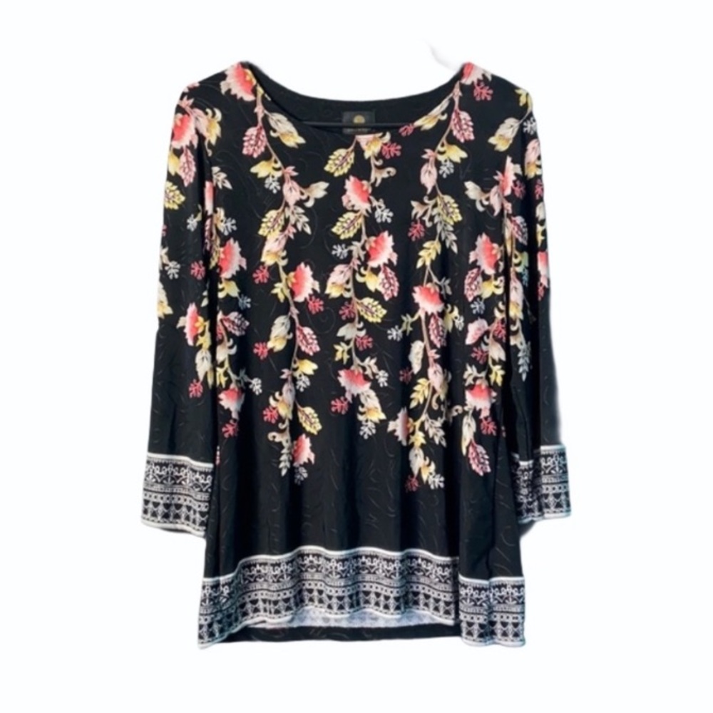 JM Collection Petite Printed Top, size XL